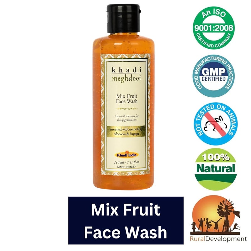 MEGHDOOT Khadi Mix Fruit Face Wash 210ml Pack of 2 - Image 3