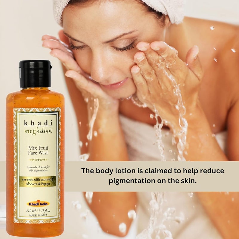 MEGHDOOT Khadi Mix Fruit Face Wash 210ml Pack of 2 - Image 5