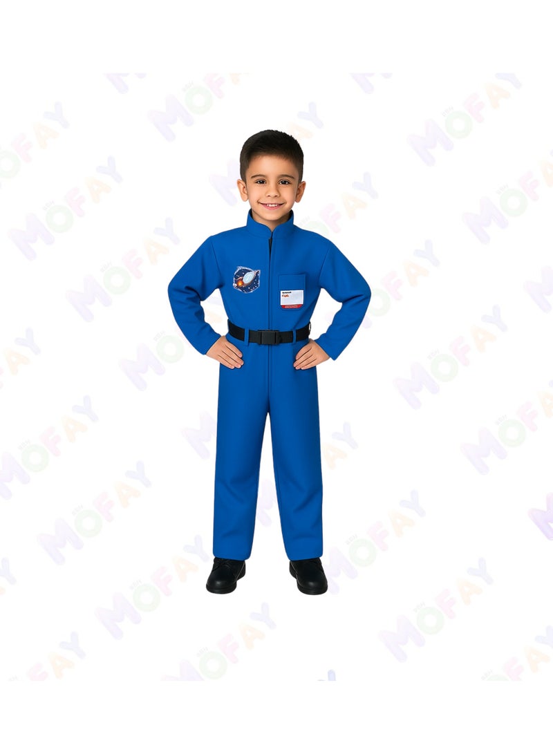 Kids Astronaut Costume – Premium Blue Space Suit - Image 2