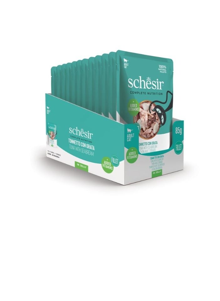 شيسر شيسير طعام رطب للقطط متكامل ومتوازن في كيس بالجيل – تونة مع الدنيس 85 جم [الحد الأدنى للطلب: 12 قطعة] - Image 3