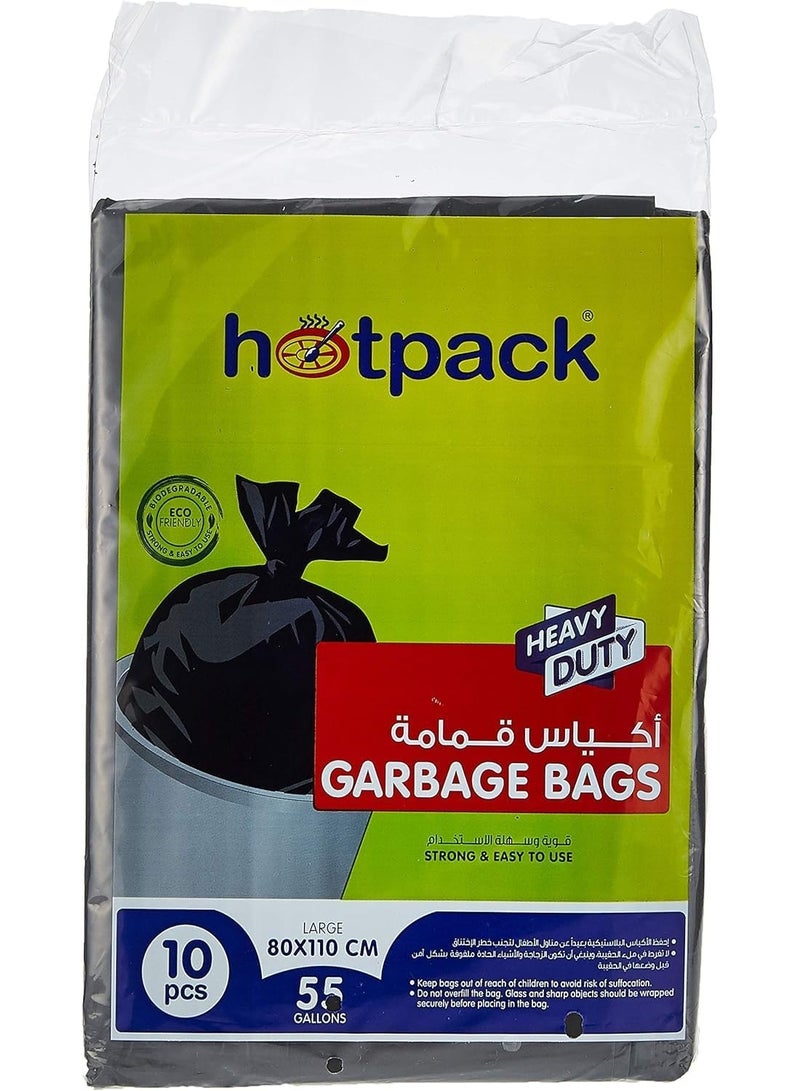 Hotpack Heavy Duty Garbage Bags, 55 Gallon Large (80x110 cm) - 10 Count + Special Offer | Strong, Reliable & Easy to Use - Image 2