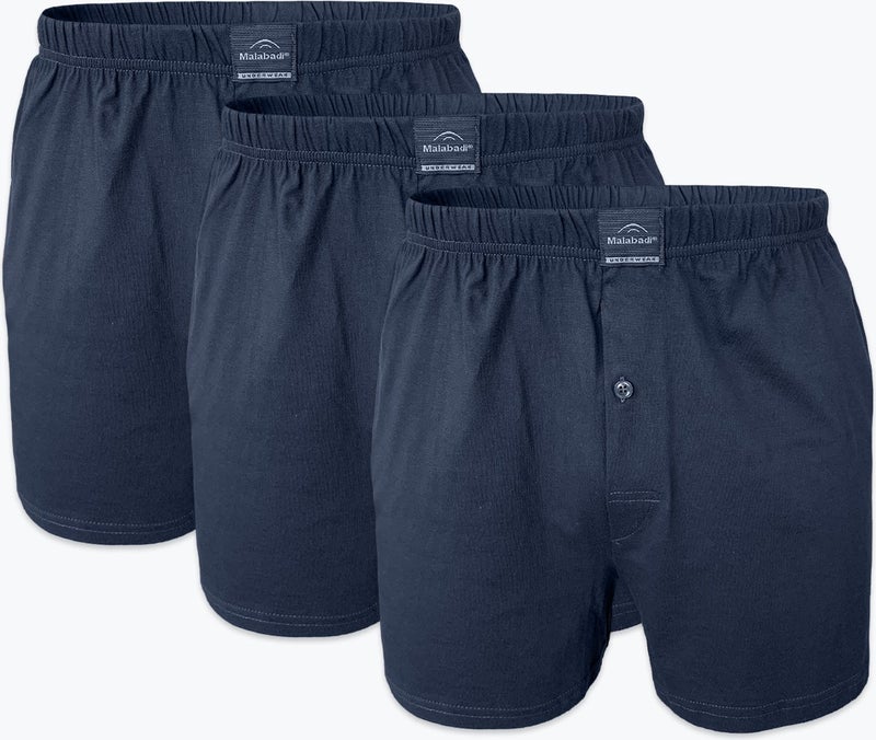 Malabadi Men's Smoke 3 Piece Wide Pattern Large Size 100% Cotton Boxer 3M024  - Image 1