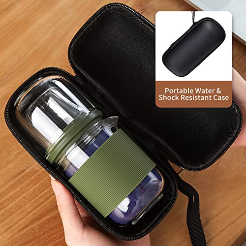 DOPUDO Glass Tea Set, Portable Small Gongfu Teapot with 1 Infuser, 2 Cups and 1 Master Mug, All in One Water Resistant Case for Travel, Business Trip, Hotel - Image 4