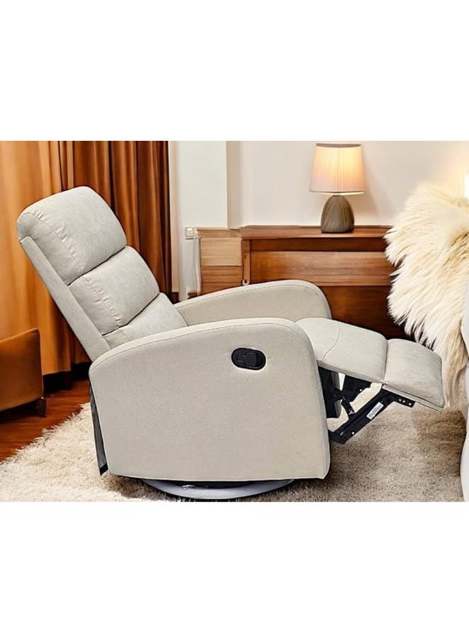 Multi Home Furniture Best Single Recliner 360 Sofa MH-03855 FABRIC Modern Rocker Ergonomic Lounge 360 Degree Swivel With Single Sofa Seat Living Room Chair (Beige)  - Image 5