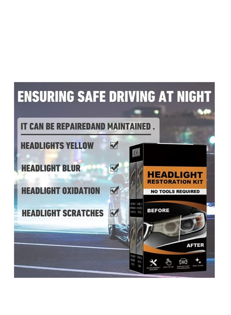 SOLARAE Restowipes Headlight Restoration Kit, Restowipes Headlight Cleaner Wipes, Polish Headlights Lens Restore Cleaner DIY Polishing, Polish Headlights Lens Restore Cleaner for Car (1Set) - Image 2