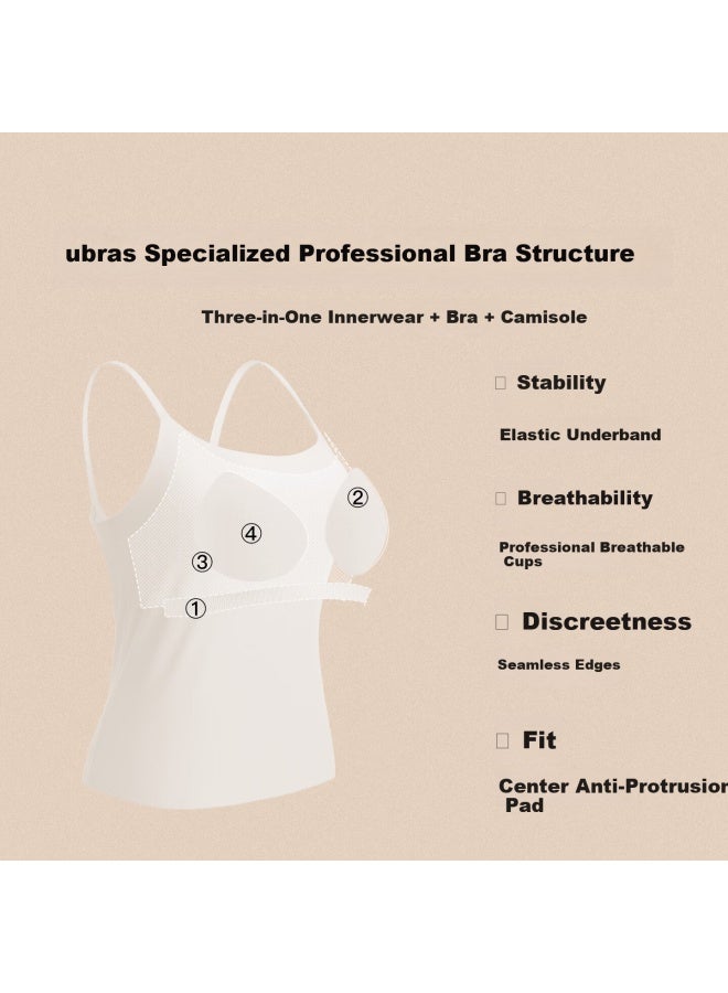 Ubras New Yu Shuxin Style Small Milk Leather Wireless Padded Camisole Vest For Women Oat Milk - Image 5