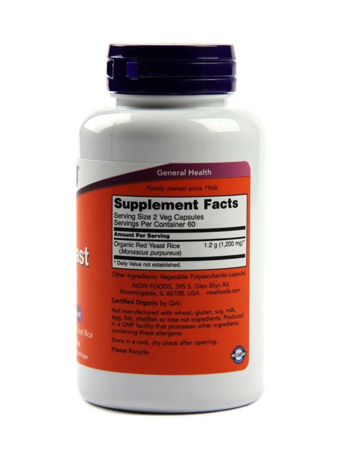 Now Foods Red Yeast Rice Dietary Supplement - 120 Capsules - Image 2