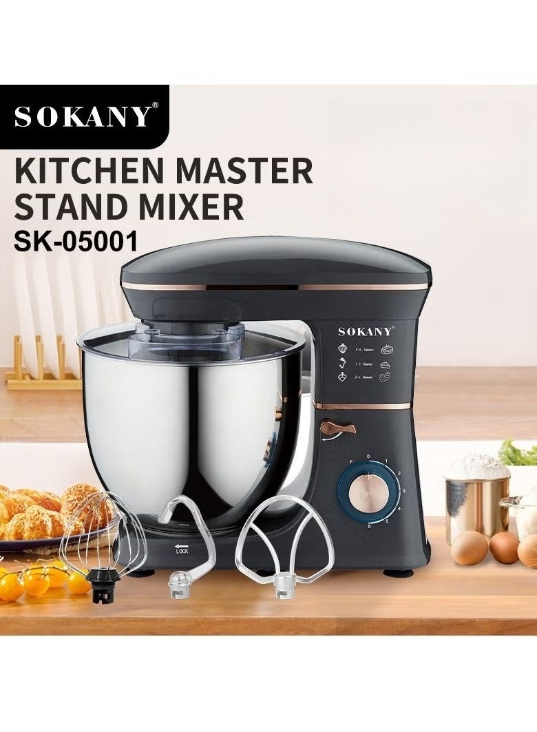 سوكاني خلاط قائم، 11 لتر، 1400 واط، آلة مطبخ متعددة الوظائف، مع غطاء مقاوم للرذاذ SK-05001 أسود - Image 2