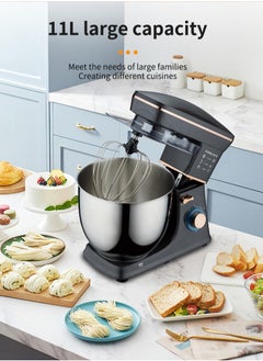 sokany Stand Mixer, 11 liters, 1400 watts, Multi-function Kitchen Machine, with Lid Splash-Proof SK-05001 Black  - Image 4