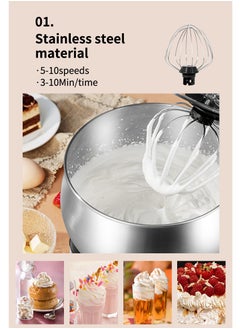 sokany Stand Mixer, 11 liters, 1400 watts, Multi-function Kitchen Machine, with Lid Splash-Proof SK-05001 Black  - Image 5