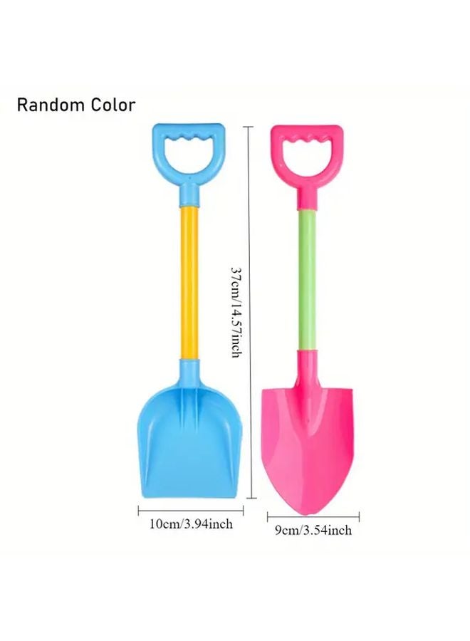 2pcs Detachable Shovel Beach Toys Set Folding Bucket Sandcastle Building Kit Assorted Colors - Image 1