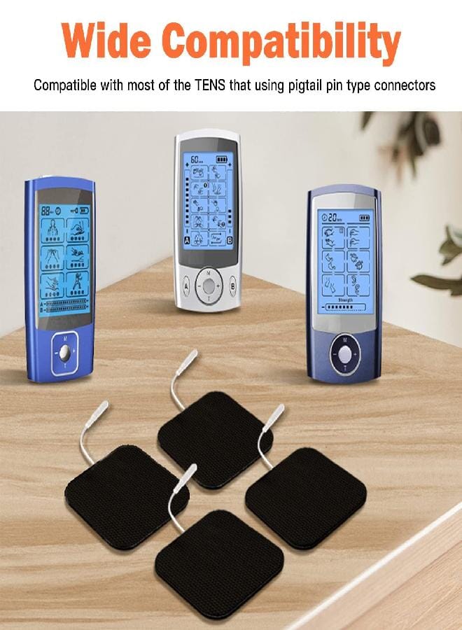 24 عبوة وسادات استبدال وحدة TENS مقاس 2" × 2" قابلة لإعادة الاستخدام أكثر من 45 مرة، وسادات لاصقة ذاتية مطورة متوافقة مع AUVON، TENS 7000، سوداء - Image 5