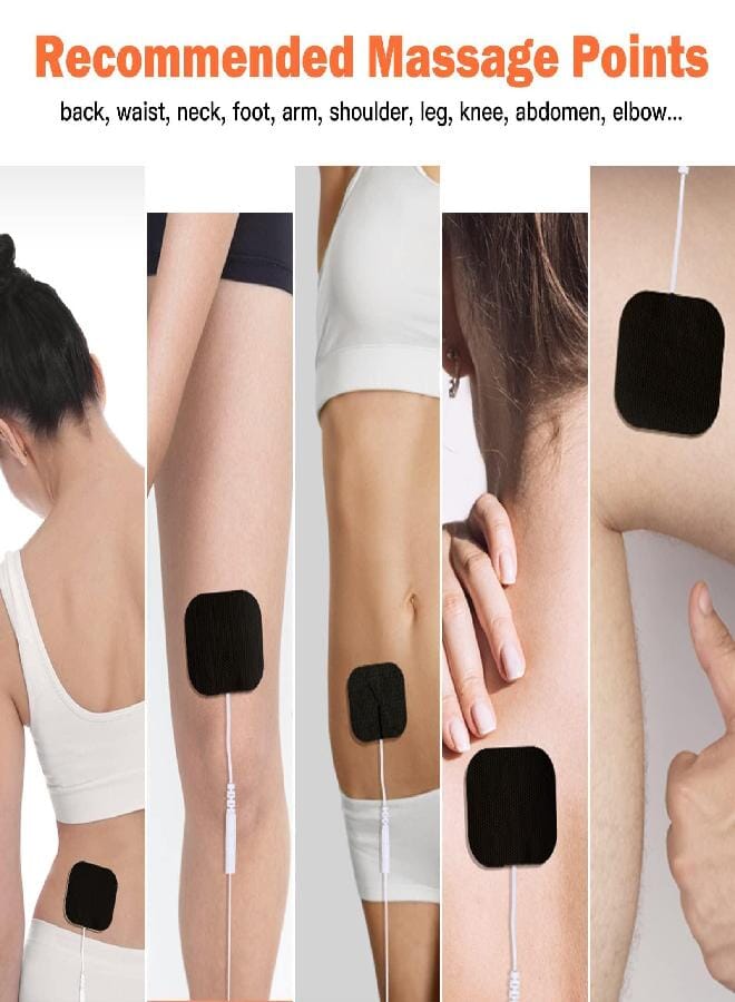 24 عبوة وسادات استبدال وحدة TENS مقاس 2" × 2" قابلة لإعادة الاستخدام أكثر من 45 مرة، وسادات لاصقة ذاتية مطورة متوافقة مع AUVON، TENS 7000، سوداء - Image 4