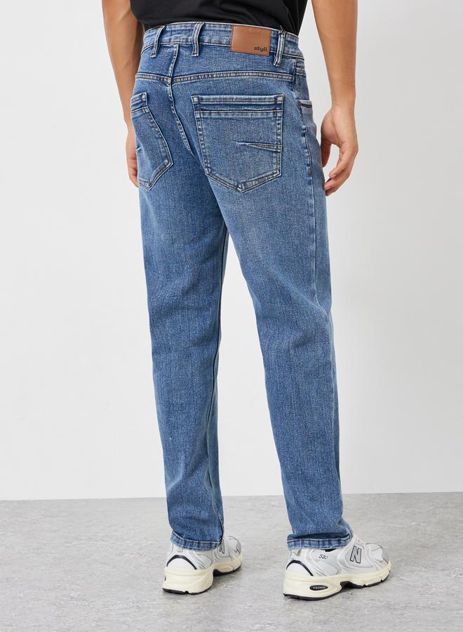 Styli Men Regular Fit Mid Wash Jeans - Image 4