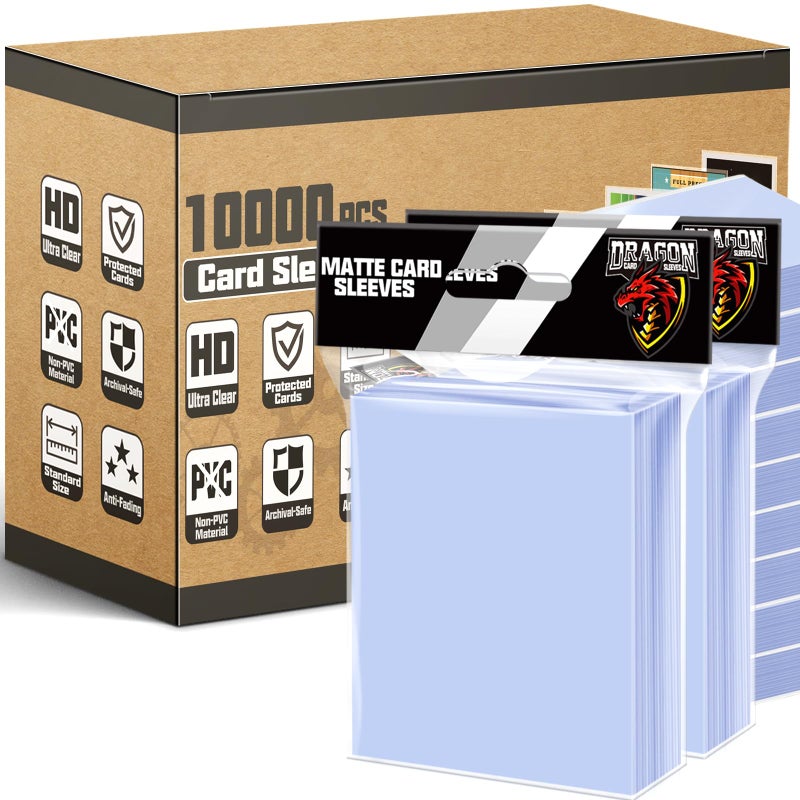 Kitoyz 10000 Counts Card Sleeves Top Loaders for Trading Cards, Penny Soft Sleeves Clear Baseball Card Sleeve Protectors Fit for Sports, Football, Game Cards - Image 1