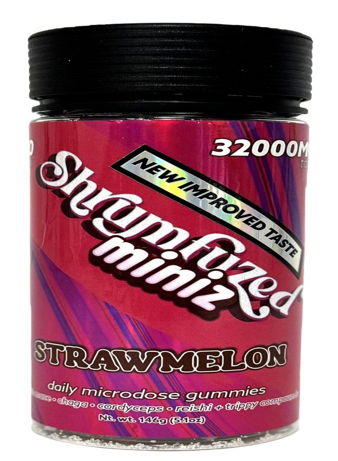 Shrumfuzed Miniz - Proprietary Nootropic Gummy 32000mg - Now with New Improved Taste - Lion's Mane, Reishi, Chaga, Cordycep, and Proprietary Nootropic Mushroom Blend (100pk, Strawmelon) - Image 1
