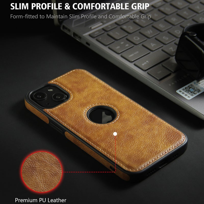 HuHa Case Cover For iPhone 13 Pro Max Leather Texture Stitching Phone Case(Brown) - Image 5