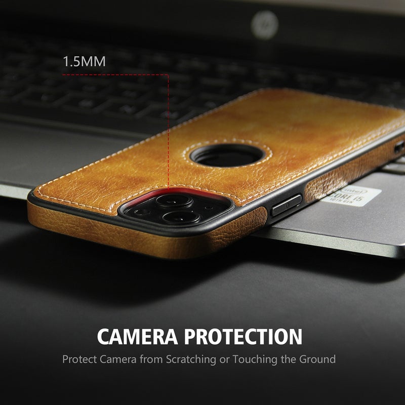 HuHa Case Cover For iPhone 13 Pro Max Leather Texture Stitching Phone Case(Brown) - Image 3