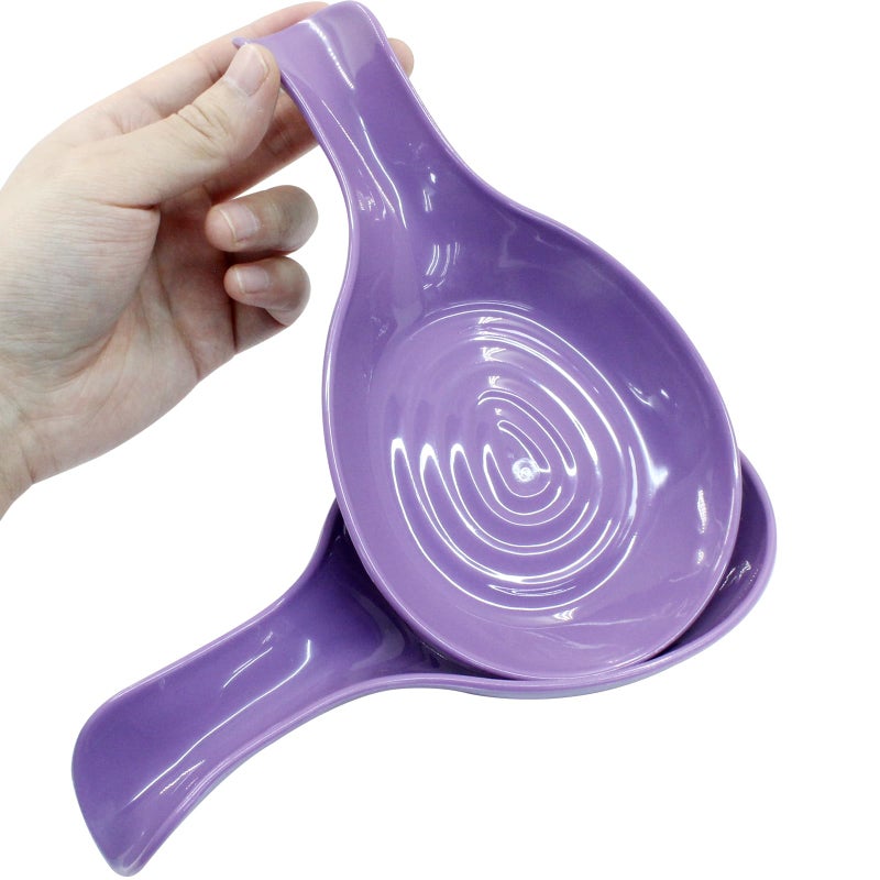 PHITUODA 2 Pack Purple Spoon Rest Plastic Cooking Spoon Holder Kitchen Utensil Holder for Kitchen Counter, Dishwasher Safe - Image 3
