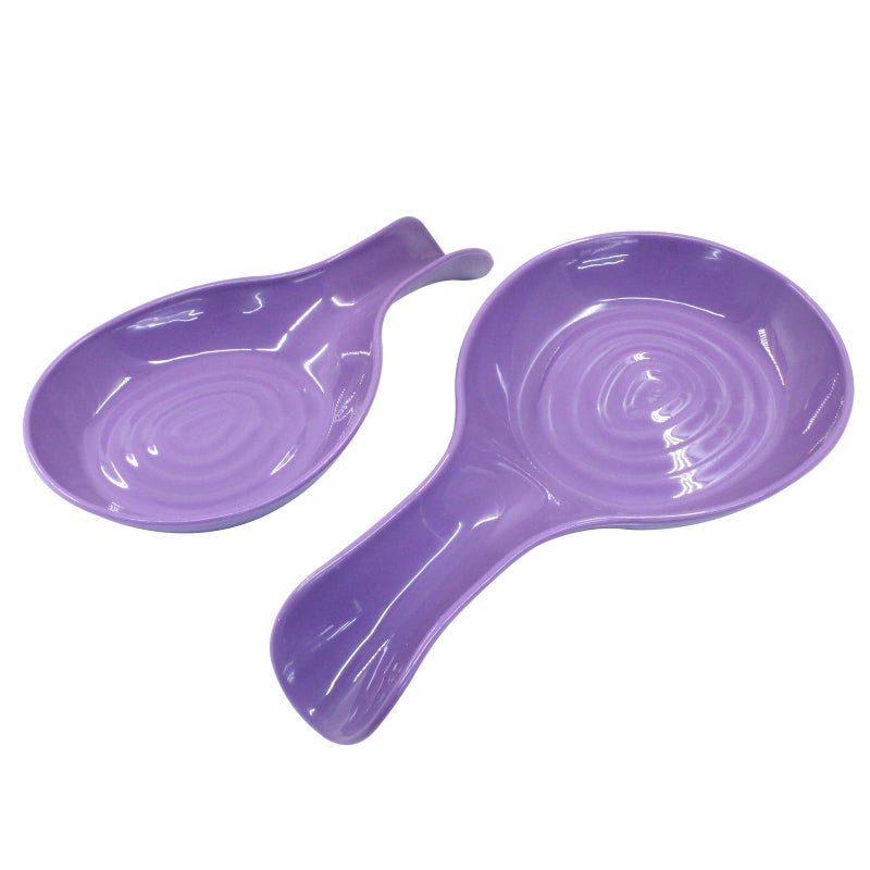 PHITUODA 2 Pack Purple Spoon Rest Plastic Cooking Spoon Holder Kitchen Utensil Holder for Kitchen Counter, Dishwasher Safe - Image 1
