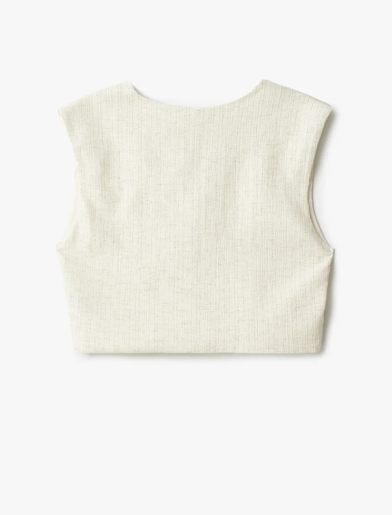 KOTON Crop Blazer Vest