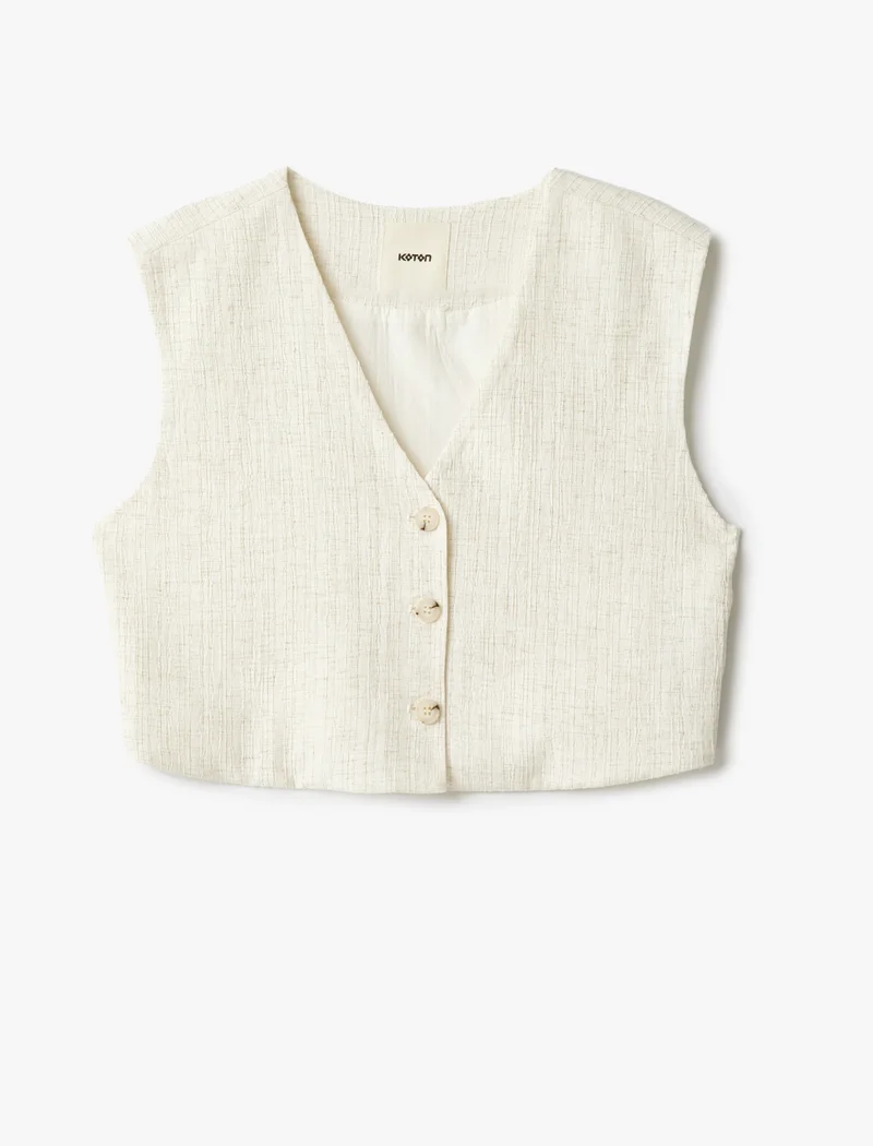 KOTON Crop Blazer Vest