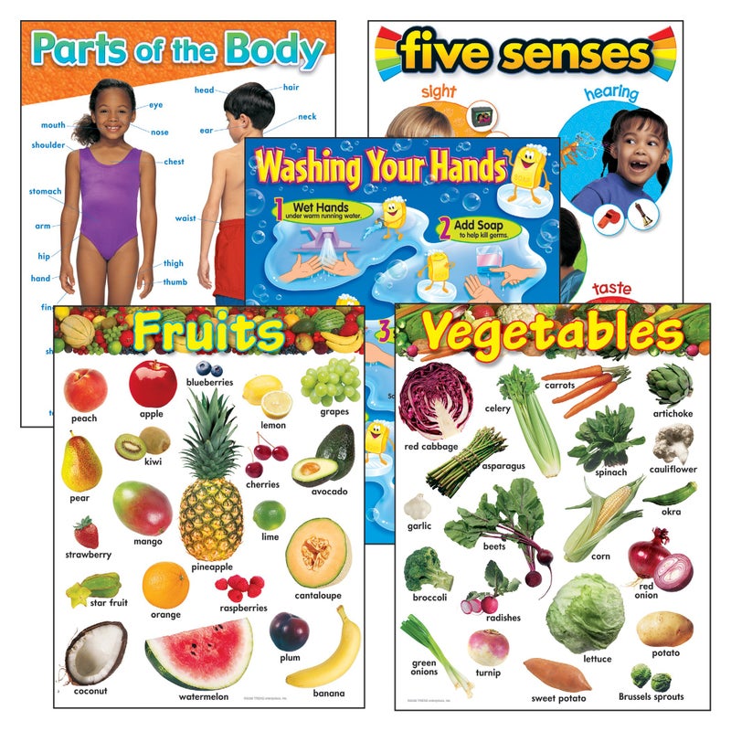 TREND enterprises, Inc. T-38980 Healthy Living Learning Charts Combo Pack, Set of 5 - Image 5
