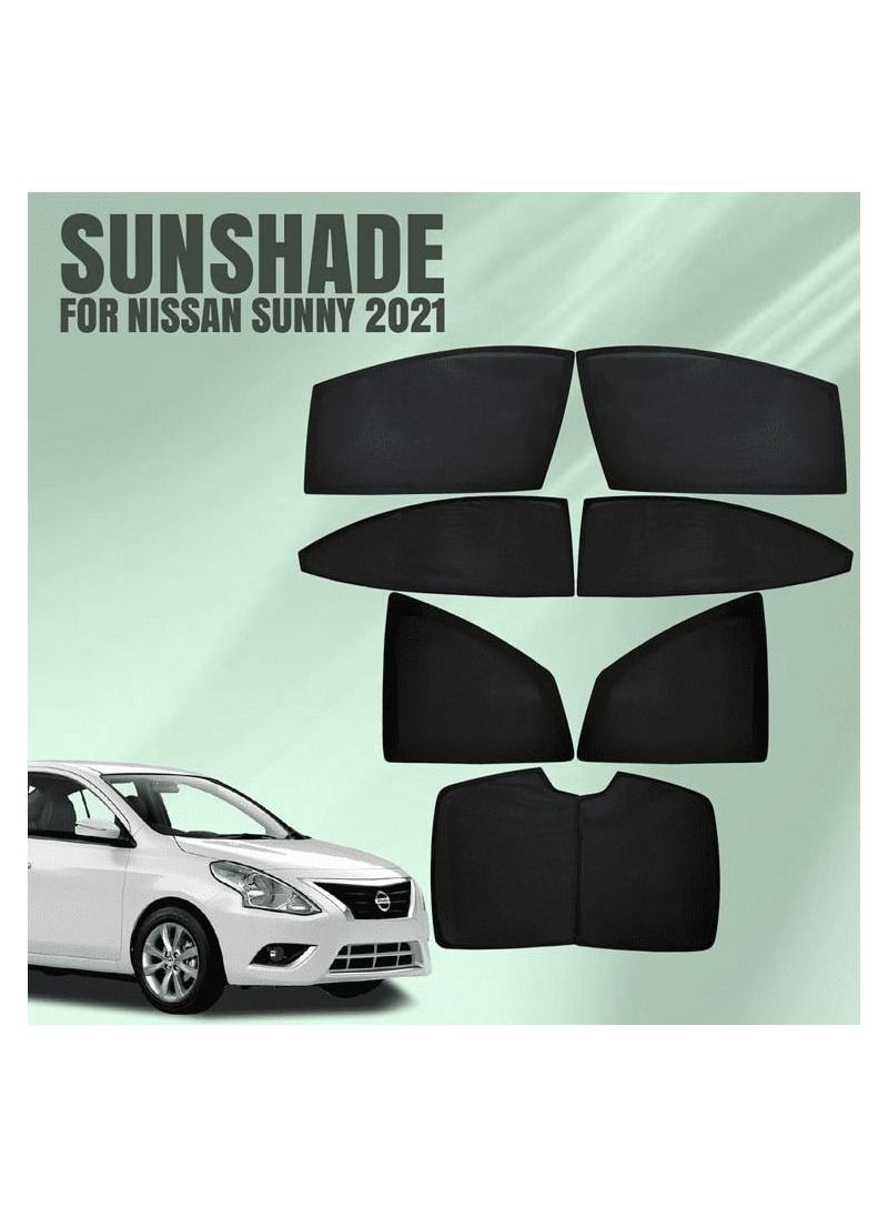 Nissan NISSAN SUNNY 2021 High-Quality Car Sunshade All Side Sunshade UV and Heat Protection Front Back Sides Sun Shades  - Image 1