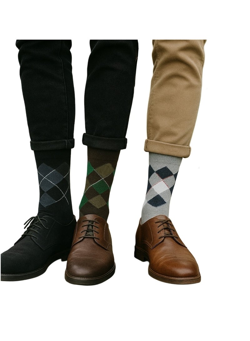 3 pairs of Long men's socks multicolours  - Image 4