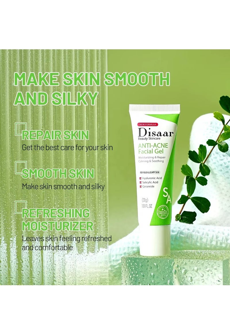 Disaar SA Anti Acne Facial Gel with Hyaluronic Acid Salicylic Acid and Ceramide for Oily and Acne Prone Skin  - Image 3