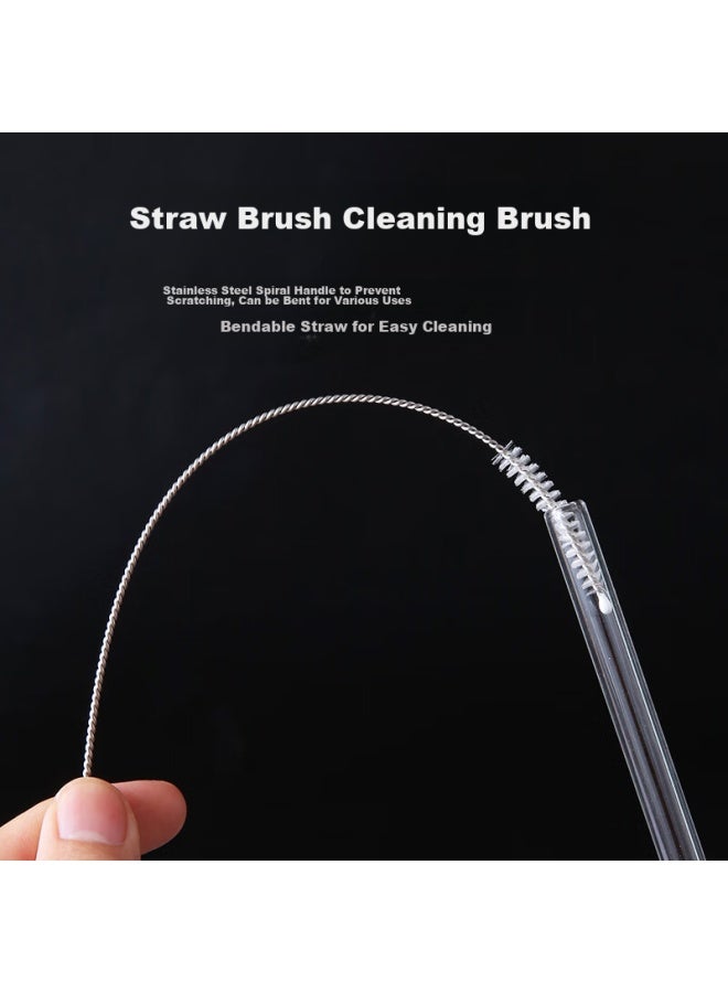 Mengting Stainless Steel Straw Brush, Baby Bottle Brush, Thermos Cup Brush, Teacup Lid Small Brush, Gap Cleaning Brush, 6 Pieces Thick + Thin - Image 3
