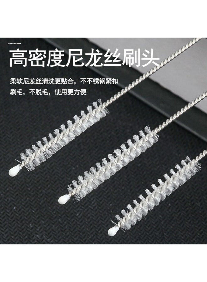 Mengting Stainless Steel Straw Brush, Baby Bottle Brush, Thermos Cup Brush, Teacup Lid Small Brush, Gap Cleaning Brush, 6 Pieces Thick + Thin - Image 4