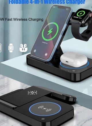 Wireless Charging Station  15W Fast Charging Station Fold 4 In 1 Fast Wireless Charging Dockfor iPhone 15/14/13/12/Pro Max/XS/XR/X IWatch 7/6/5/4/3/2/XS, AirPods Pro/3/2 - view 2