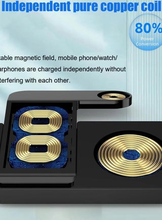 Wireless Charging Station  15W Fast Charging Station Fold 4 In 1 Fast Wireless Charging Dockfor iPhone 15/14/13/12/Pro Max/XS/XR/X IWatch 7/6/5/4/3/2/XS, AirPods Pro/3/2 - view 4