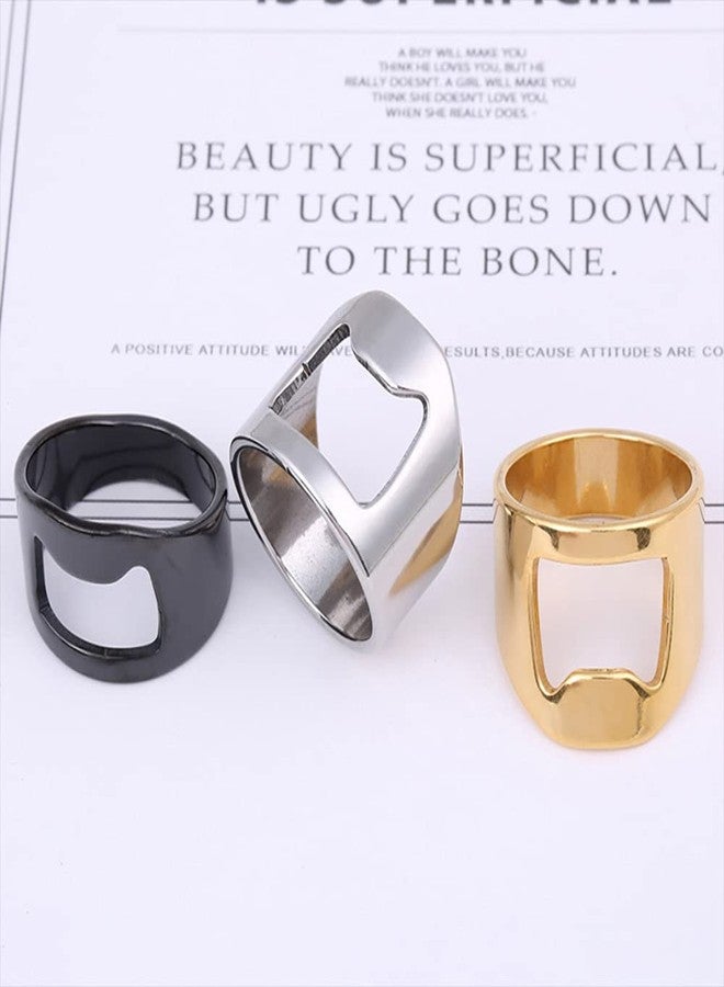 SINLEO Stainless Steel Beer Bar Tool Finger Bottle Opener Ring Creative Jewelry Silver Size 7 - Image 5