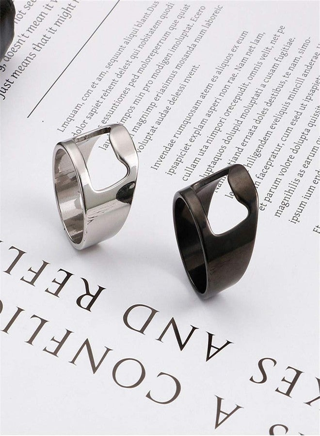 SINLEO Stainless Steel Beer Bar Tool Finger Bottle Opener Ring Creative Jewelry Silver Size 7 - Image 3
