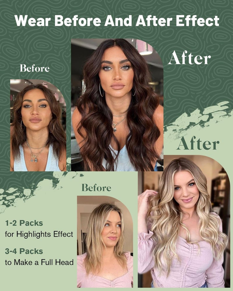 Ugeat Ktips Human Hair Extensions Highlights U Tip Hair Extensions Human Hair Golden Brown Highlights Bleach Blonde Keratin Tip Invisible and Long Lasting 18 Inch 50S 50G - Image 5