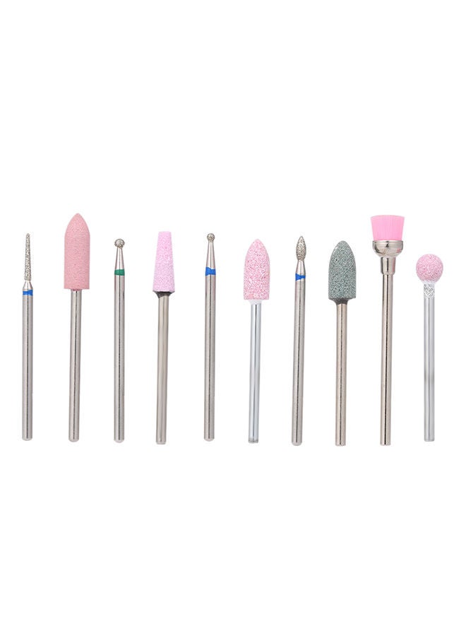نيبمينينت مجموعة لقم مبرد أظافر كهربائي من 10 قطع فضي - Image 1