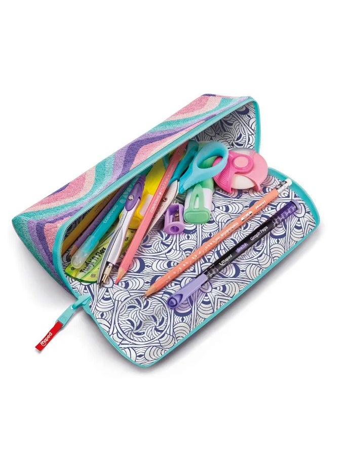 Maped Double Sided Pencil Case With Zipper Closure Softy Wave  - Image 3