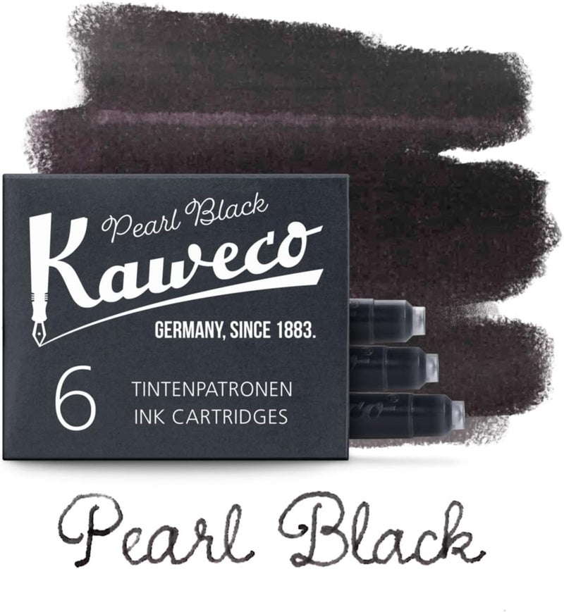 Kaweco Kaweco Fountain Pen Ink Cartridges Pearl Black Pack of 6  Premium Ink with Short Standard Cartridges in Black  Vegan Cruelty Free Water Soluble Calligraphy Lettering Writing  - Image 2