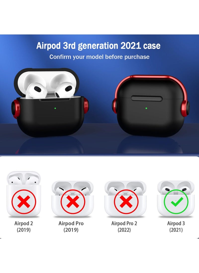 SYOSI - Case for Airpods 3, Protective Case with Secure Lock for Apple AirPods 3rd Generation 2021, Music Headset Earphone Cover - Image 1