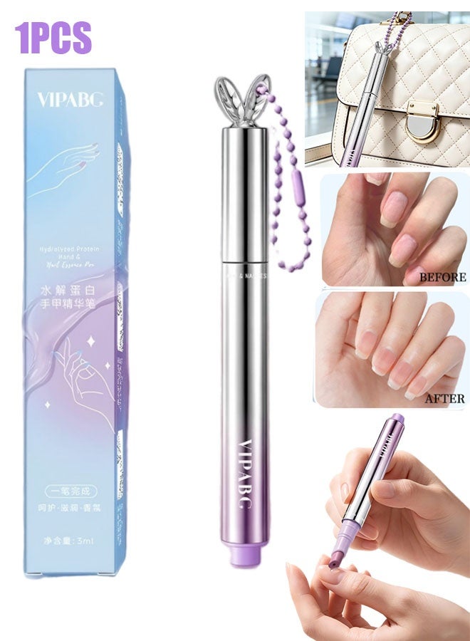 VIPABC 3-in-1 nail polish pen, VIPABC is used to treat hangnails and dry, damaged nails, and comes with a cuticle pusher and exfoliating feature. - Image 1