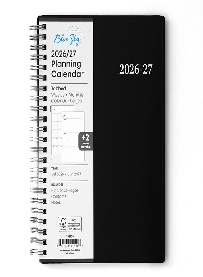 بلو سكاي تقويم بلو سكاي الأسبوعي والشهري للعام الدراسي 2026-2027، من يوليو 2026 إلى يونيو 2027، مقاس 5 × 8 بوصات، غلاف مرن، مُجلّد بسلك، فواصل مغلفة، إصدار إنتربرايز - Image 1
