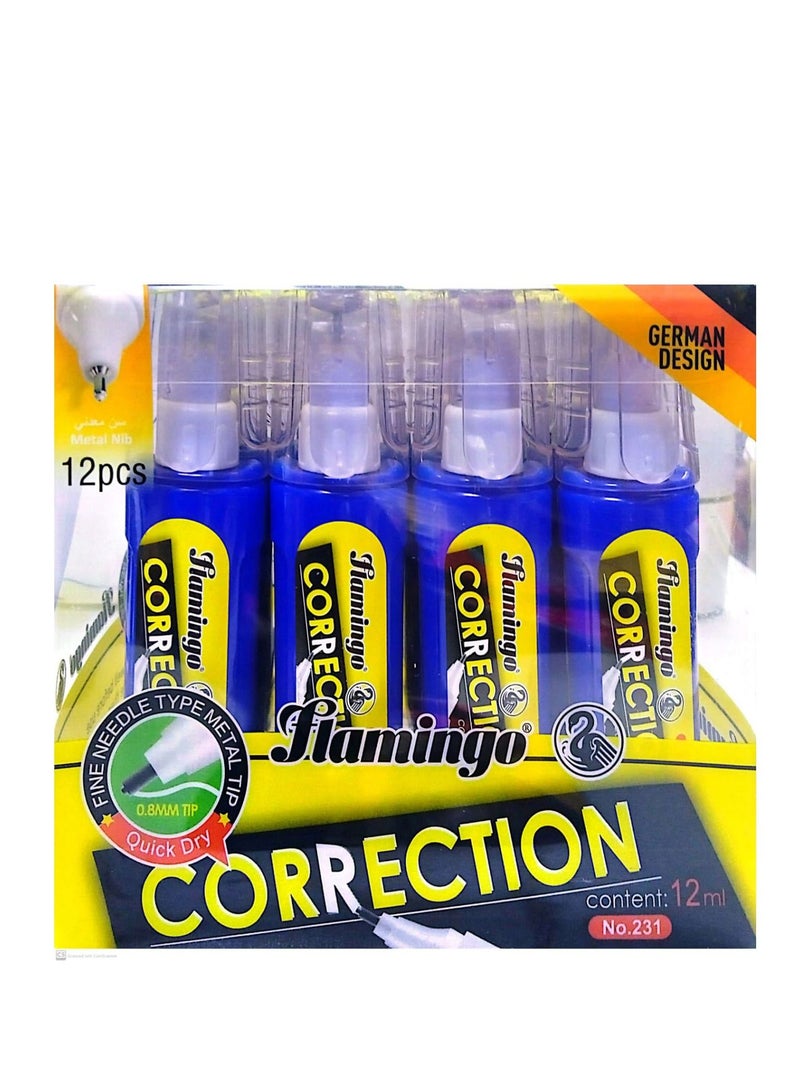 Flamingo Correction Pen 12 Pieces - Image 1