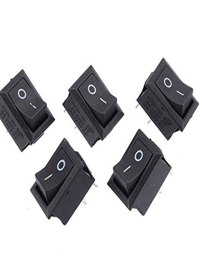 Rpi shop متجر راسبيري باي - مفتاح هزاز صغير 6 أمبير 250 فولت، طرفان للتشغيل والإيقاف، أحادي القطب أحادي الرمية، اللون: أسود - عبوة من 5 قطع - Image 3