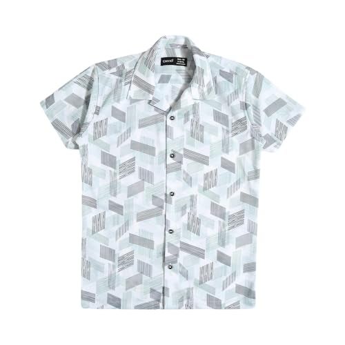 CAVIO Boys Printed Cotton Shirt | Regular Fit | Half Sleeve Casual Shirt with T-Shirt Green - Image 3