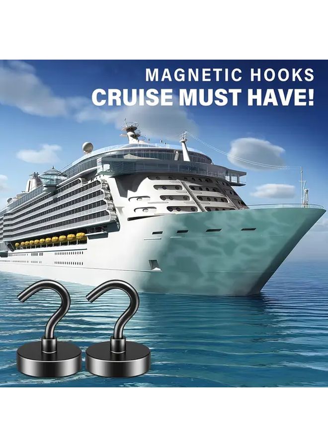 6 Pcs Heavy Duty 50 lb Magnetic Hooks Black Metal Ceiling Mount for Cruise Ship - Image 5