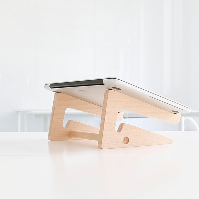 Wooden Laptop Stand Portable Desktop Rack Holder for Home Office Use - Image 4