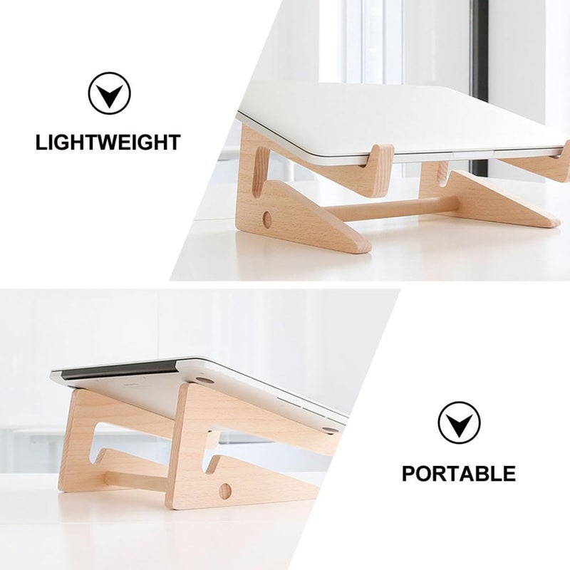 Wooden Laptop Stand Portable Desktop Rack Holder for Home Office Use - Image 5