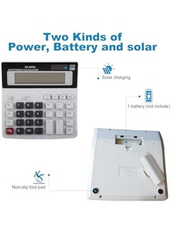 Generic Desk Calculator , 12 Digit Extra Large LCD Display , Touch Comfortable with Big ons , Two Way Power Battery and Solar Calculators Desktop , Standard Function for Office , Home , School  - Image 2